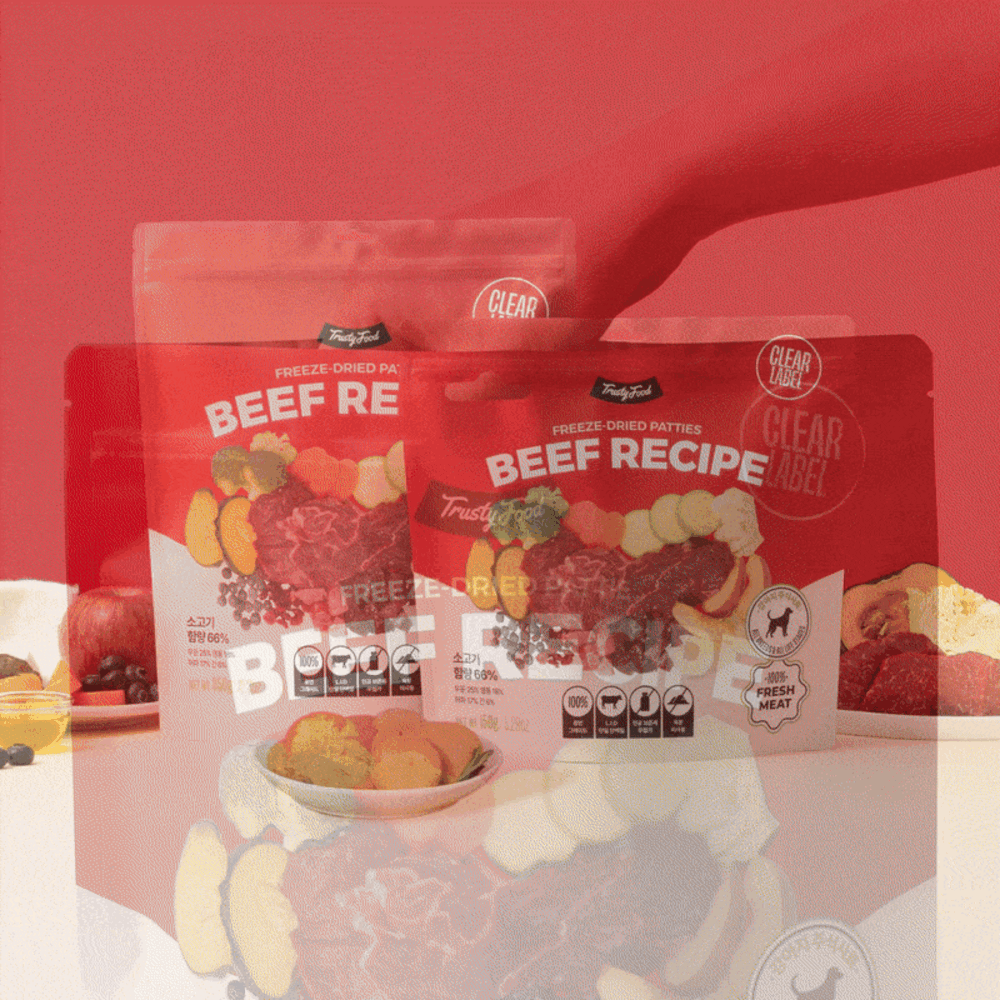 트러스티푸드 동결건조 사료 비프 33장 150g 소고기 LID 저지방 식단 생식 화식 큐브