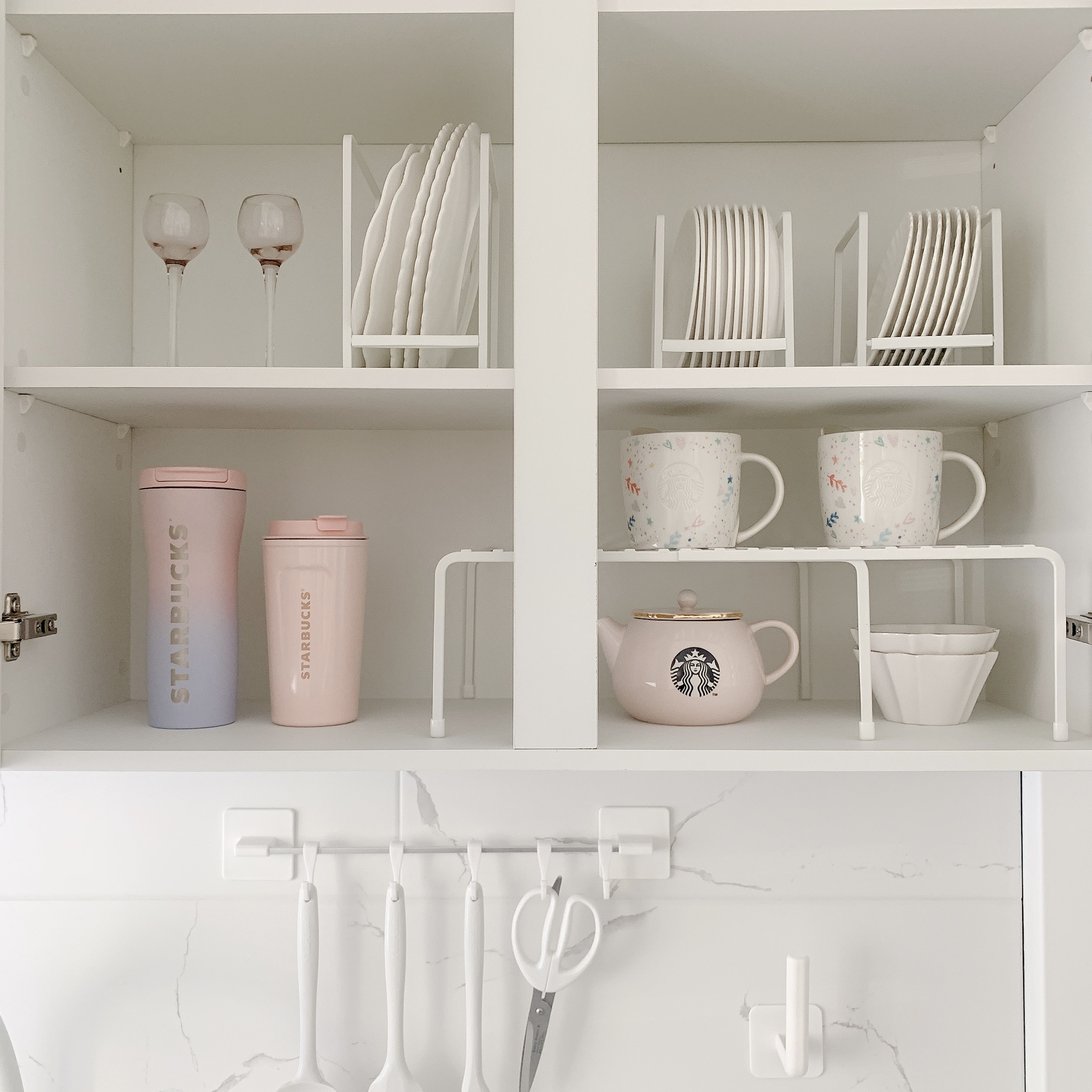 살림공간 후라이팬 접시 정리대 그릇 냄비 거치대 선반 2단 정리선반 (길이조절)