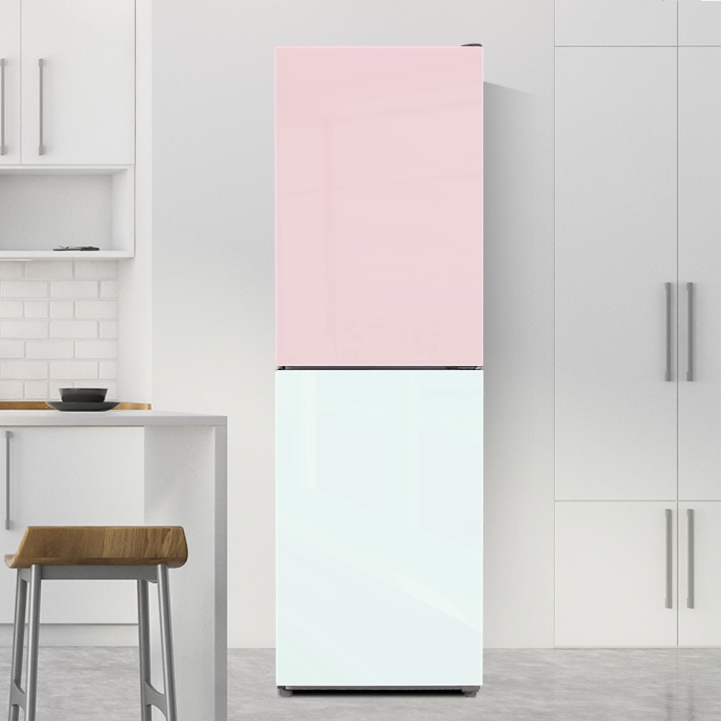 [품절]하이얼 아쿠아 글램글라스 스마트 콤비 냉장고 HRP257MDPW 248L 핑크