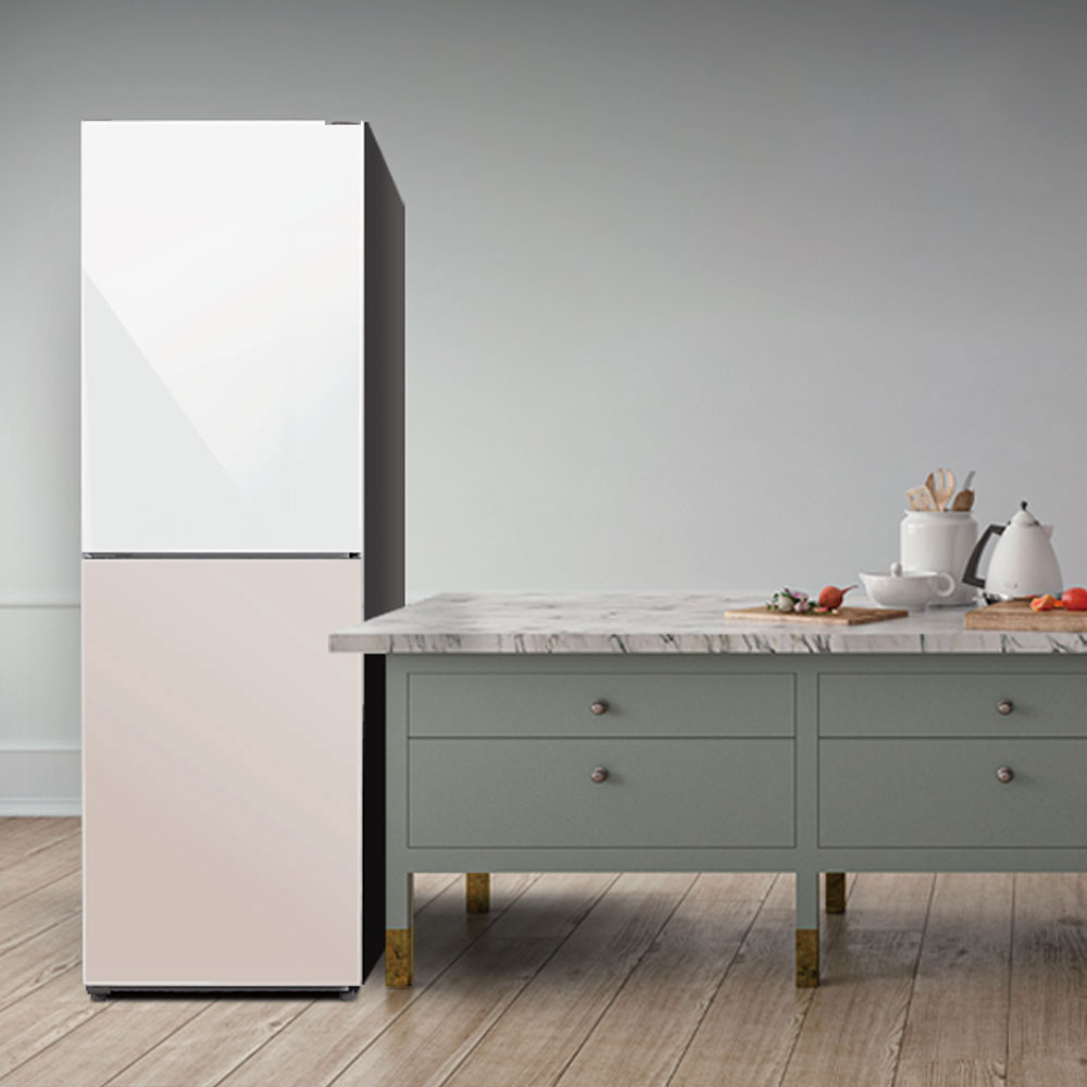 하이얼 아쿠아 글램글라스 스마트 콤비 냉장고 HRP257MDWE 248L 화이트+베이지