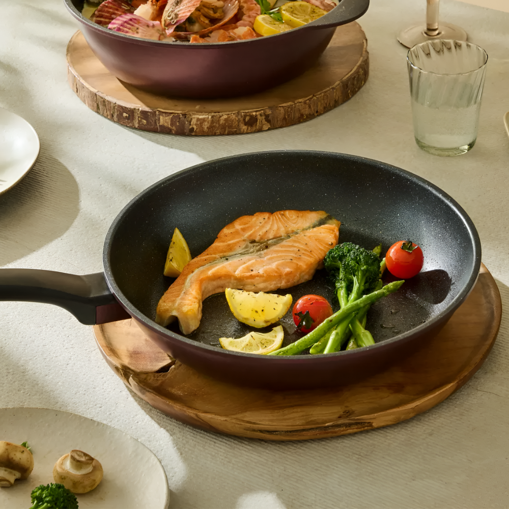 1+1 오마미 인덕션 프라이팬 논스틱 후라이팬 계란말이팬 코팅 주물 28cm