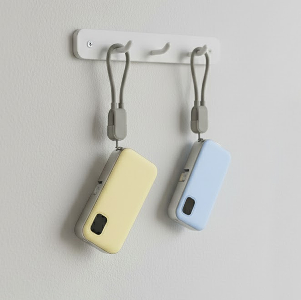 넥스트유 썬드라 BC2 C타입 도킹형 고속 충전 미니 보조배터리 5000mAh, 그린