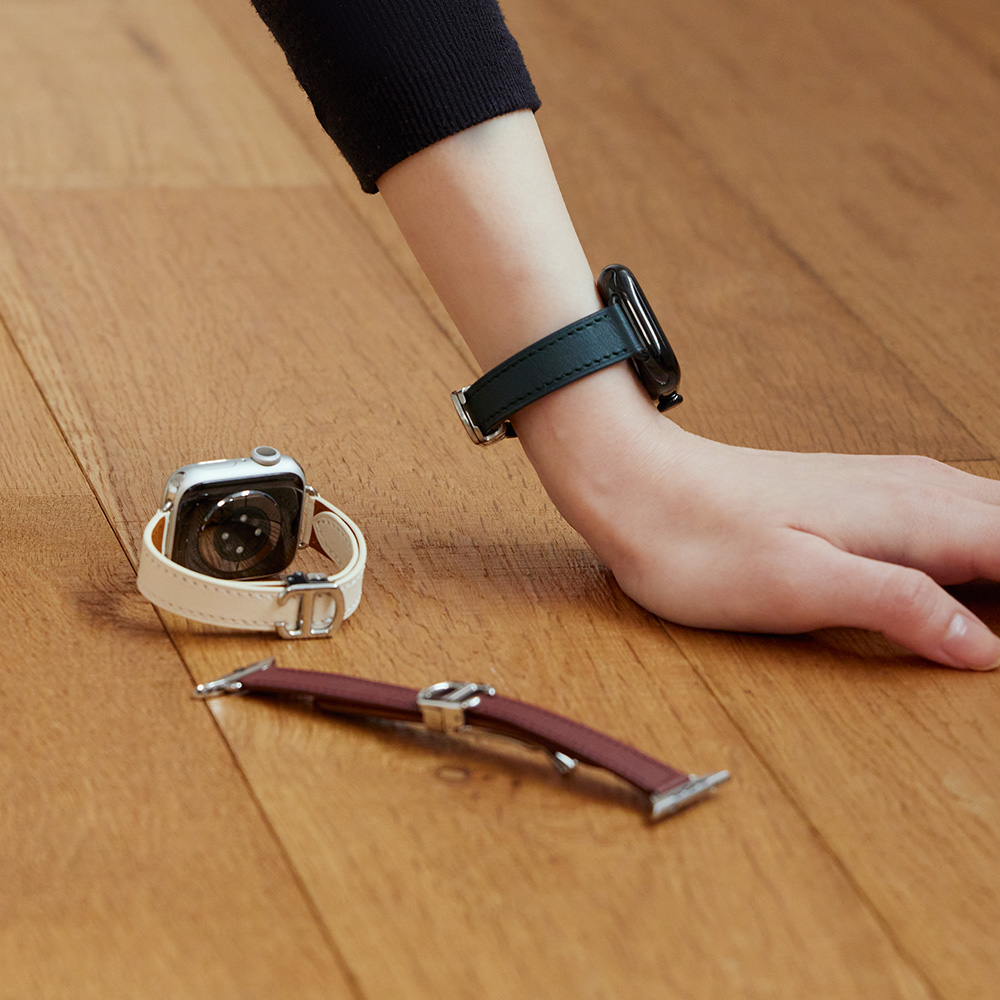 모이브 애플워치 11 10 9 8 6 SE 3 2 호환 가죽 슬림 디버클 스트랩