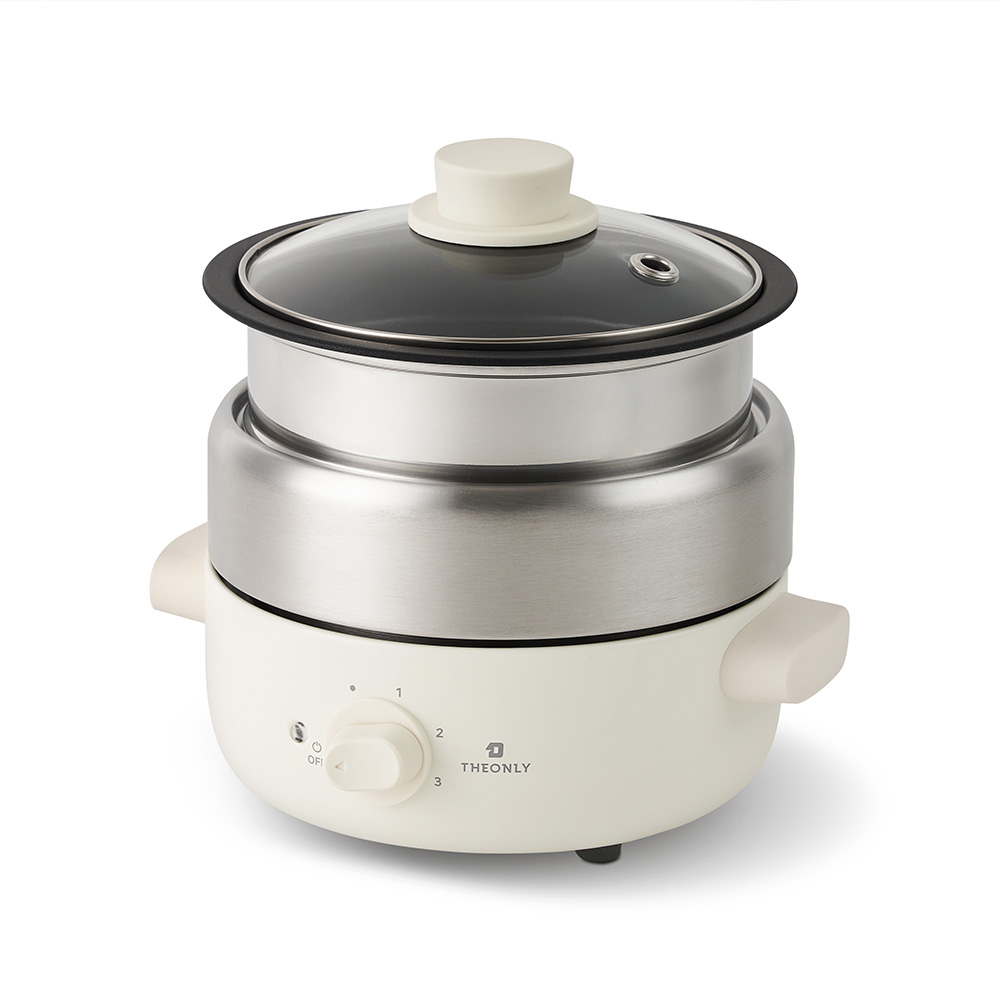 [1차 예약판매] 디온리 올스텐 4in1 분리형 계란찜기 멀티쿠커 전골냄비 전기그릴 라면포트 NJM221CW