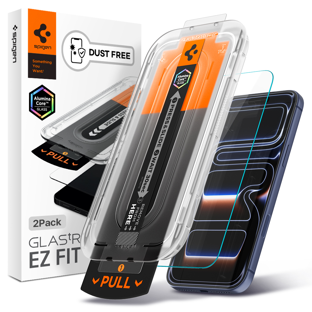 먼지없는 강화유리 액정 보호 필름 글라스tR 이지핏 아이폰17, 2매입