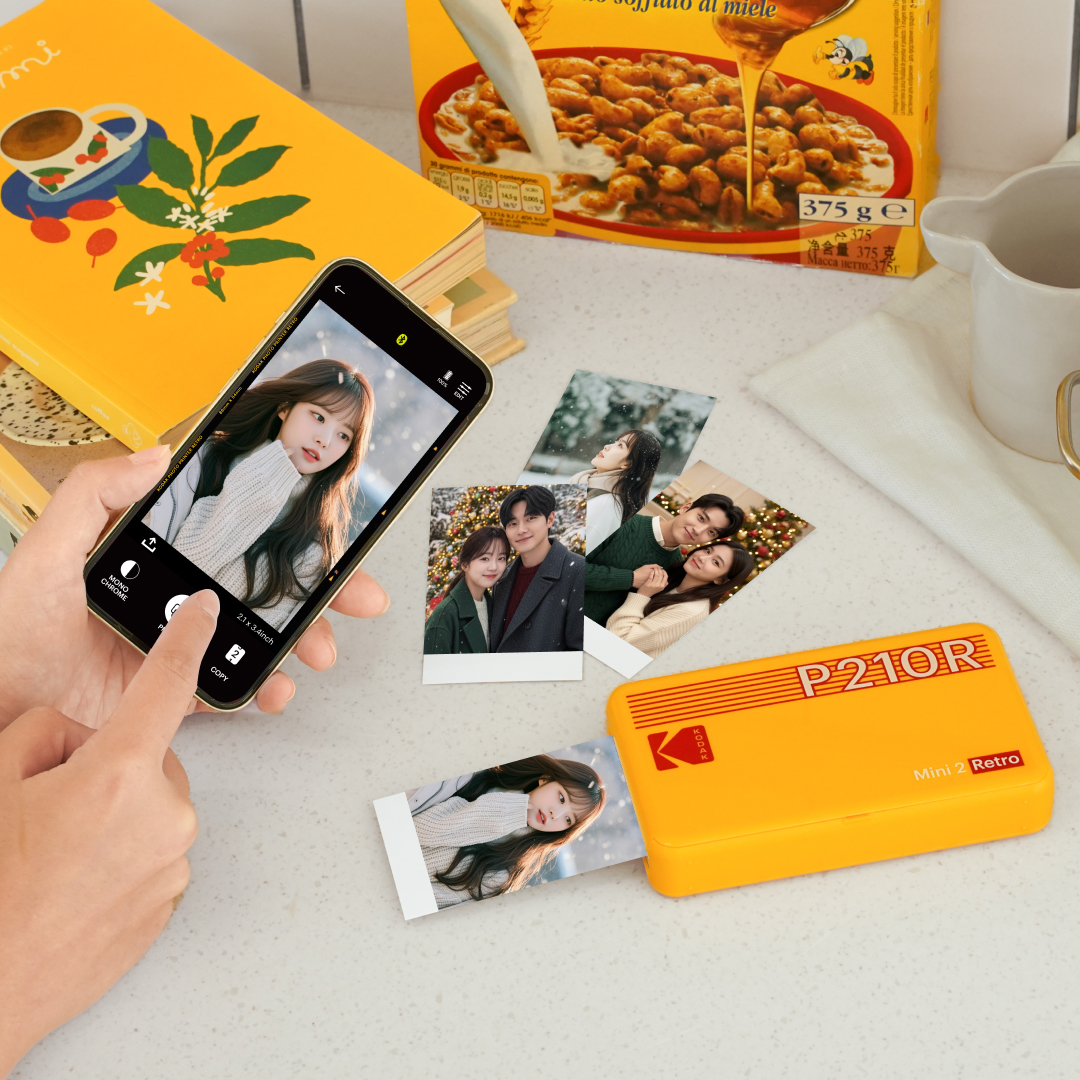 코닥 포토프린터 사진인화기 미니 2 레트로 + 카트리지 38매 번들 P210R