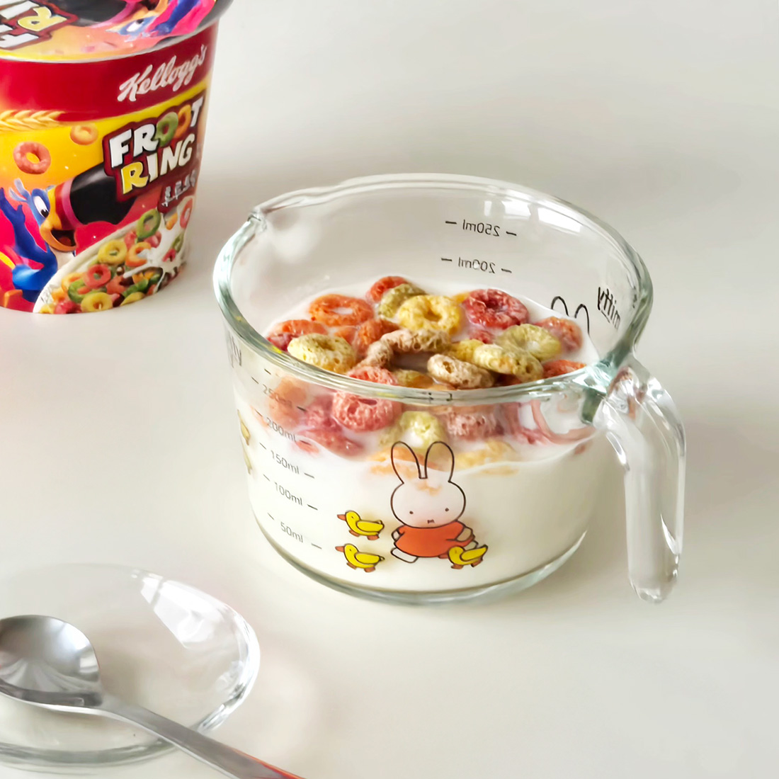 [에지리x미피] 내열유리 계량컵 손잡이 비커 5P 세트 (기프트패키지)