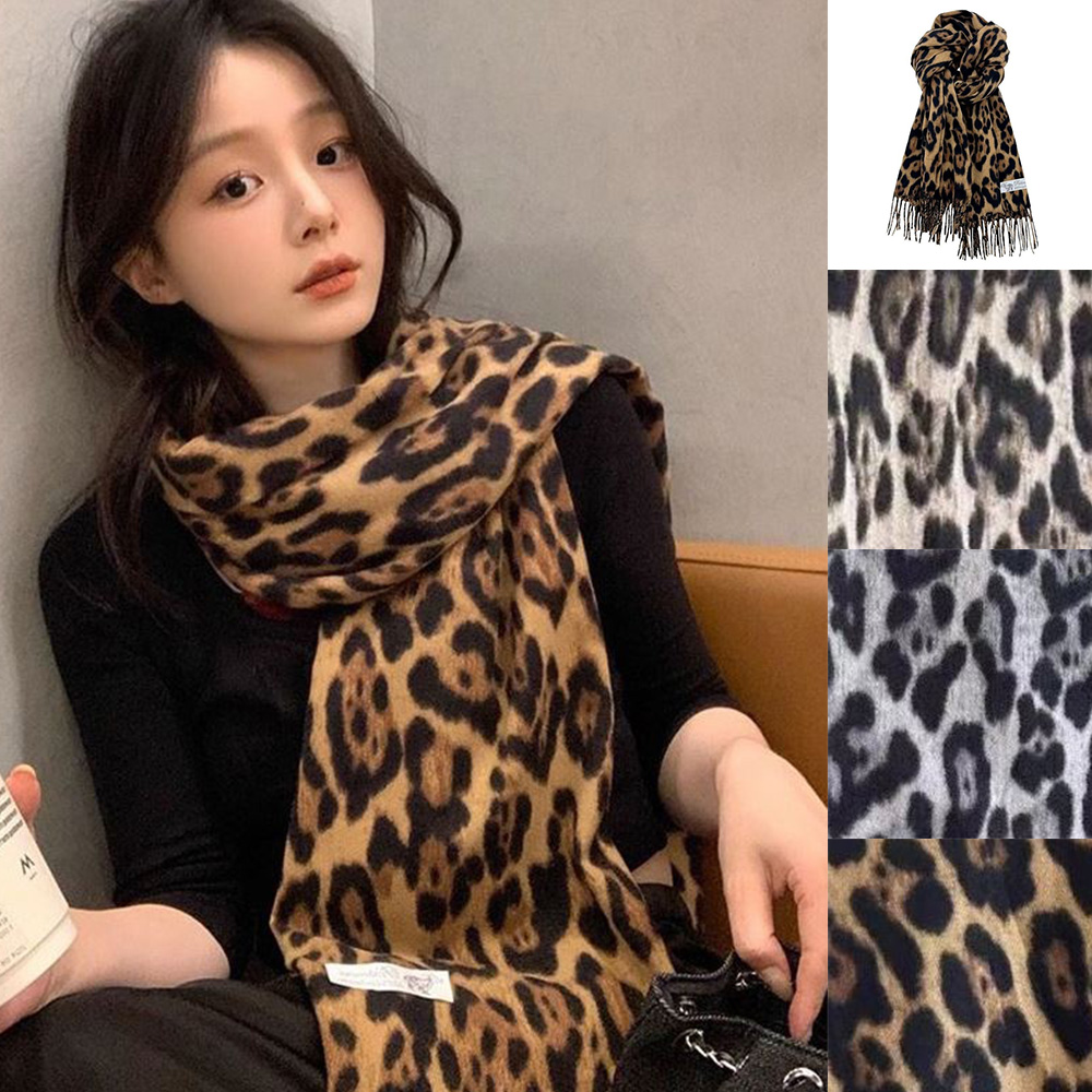 여성 호피 머플러 간절기 여자 캐주얼 외출 패션 목도리