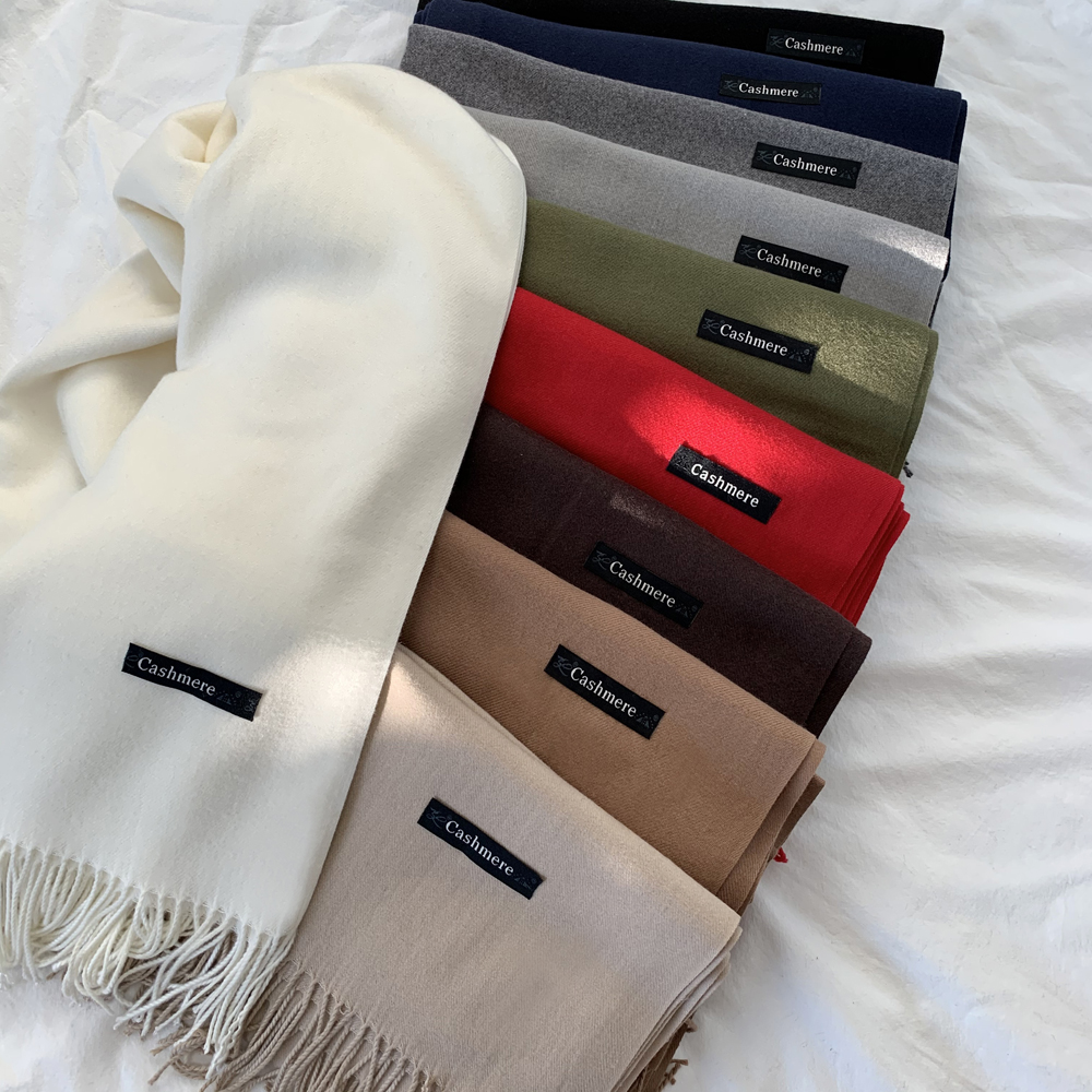 부드러운 캐시미어 목도리 니트 숄 머플러 남자 여성 목도리 겨울 커플 머플러