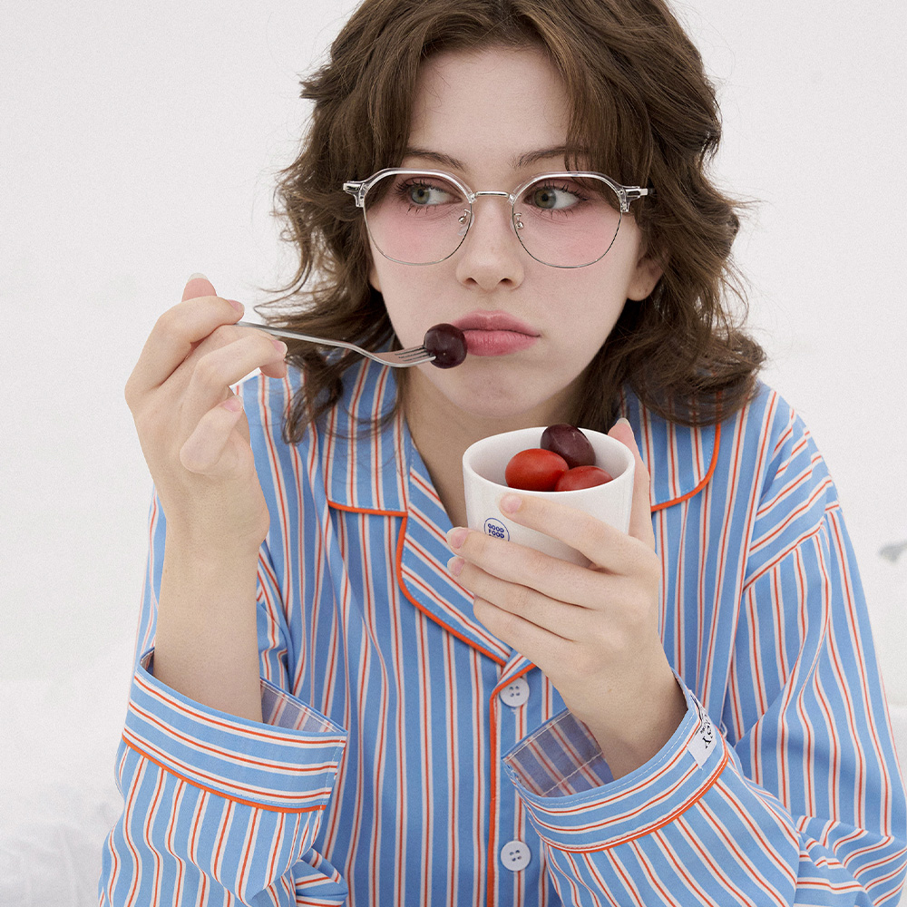 [도씨x해원 PICK] 실크핏 시에르 긴팔 카라 커플 잠옷 세트 홈웨어