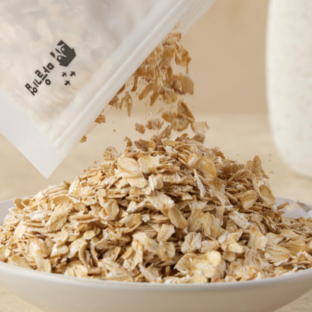 싸리재 바삭한 국산 귀리 유기농 오트밀 압착 쉐이크 롤드오트 400g, 1개