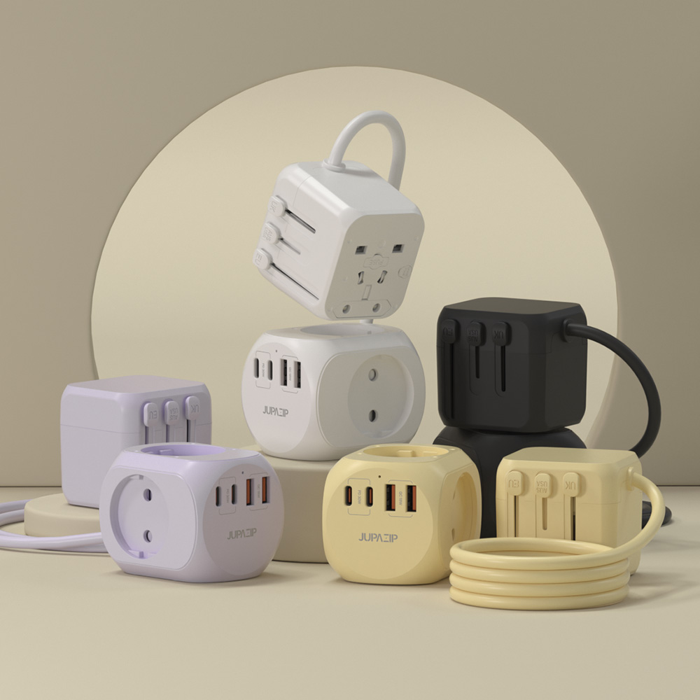 주파집 여행용 멀티탭 어댑터 AD500S 컴팩트 1.8m, 퍼플, 1개