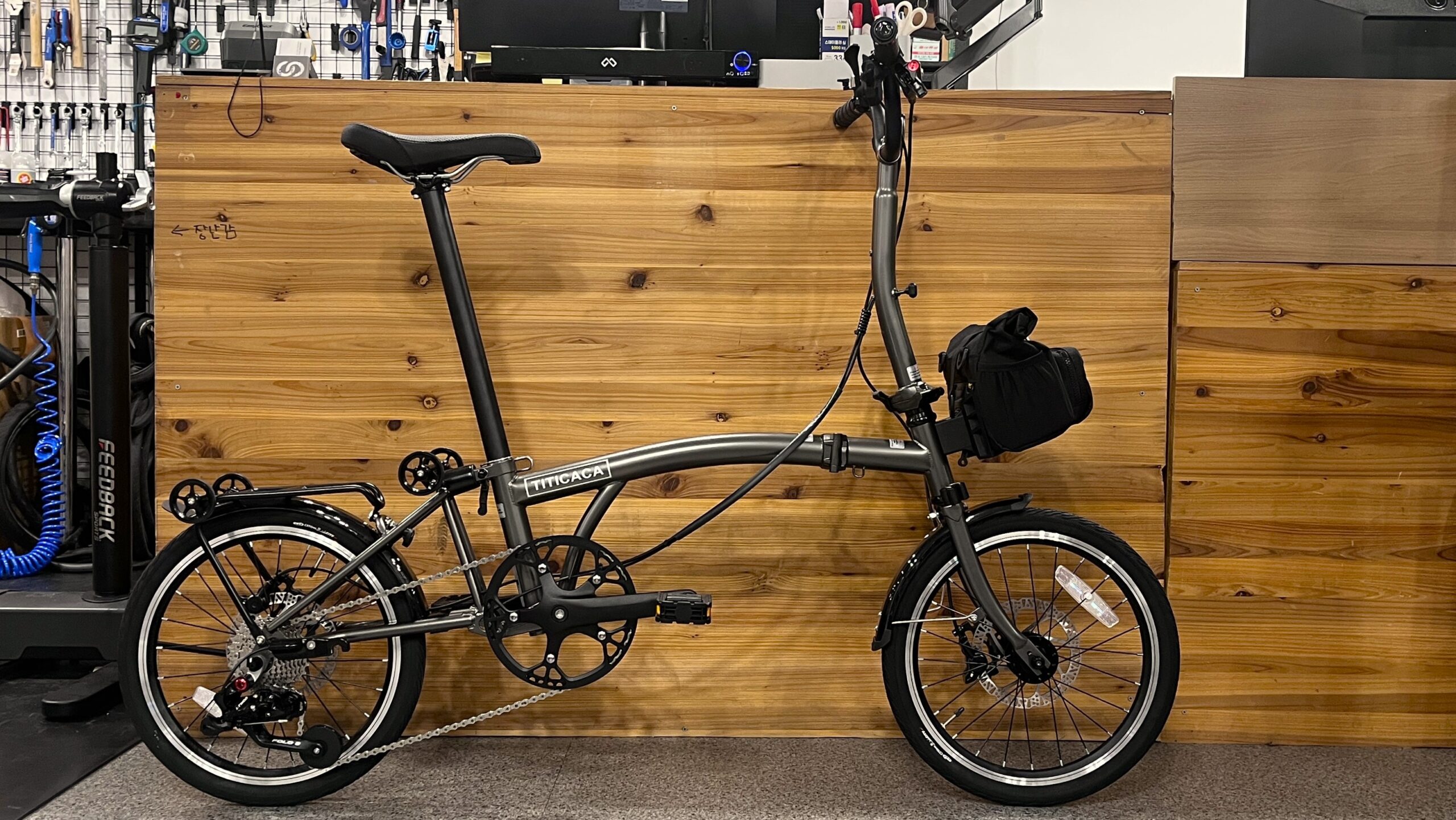 티티카카 큐브 X9 트라이폴드 접이식자전거, HD 유압 지원,X9 다크그린