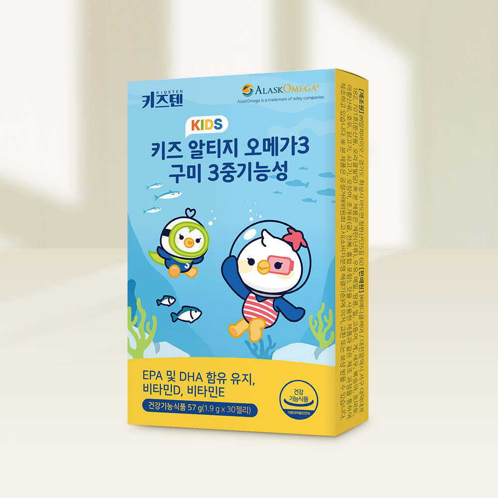 키즈텐 알티지 오메가3 알래스카 순도80% 키즈 초등학생 비타민D 젤리 30구미, 4개