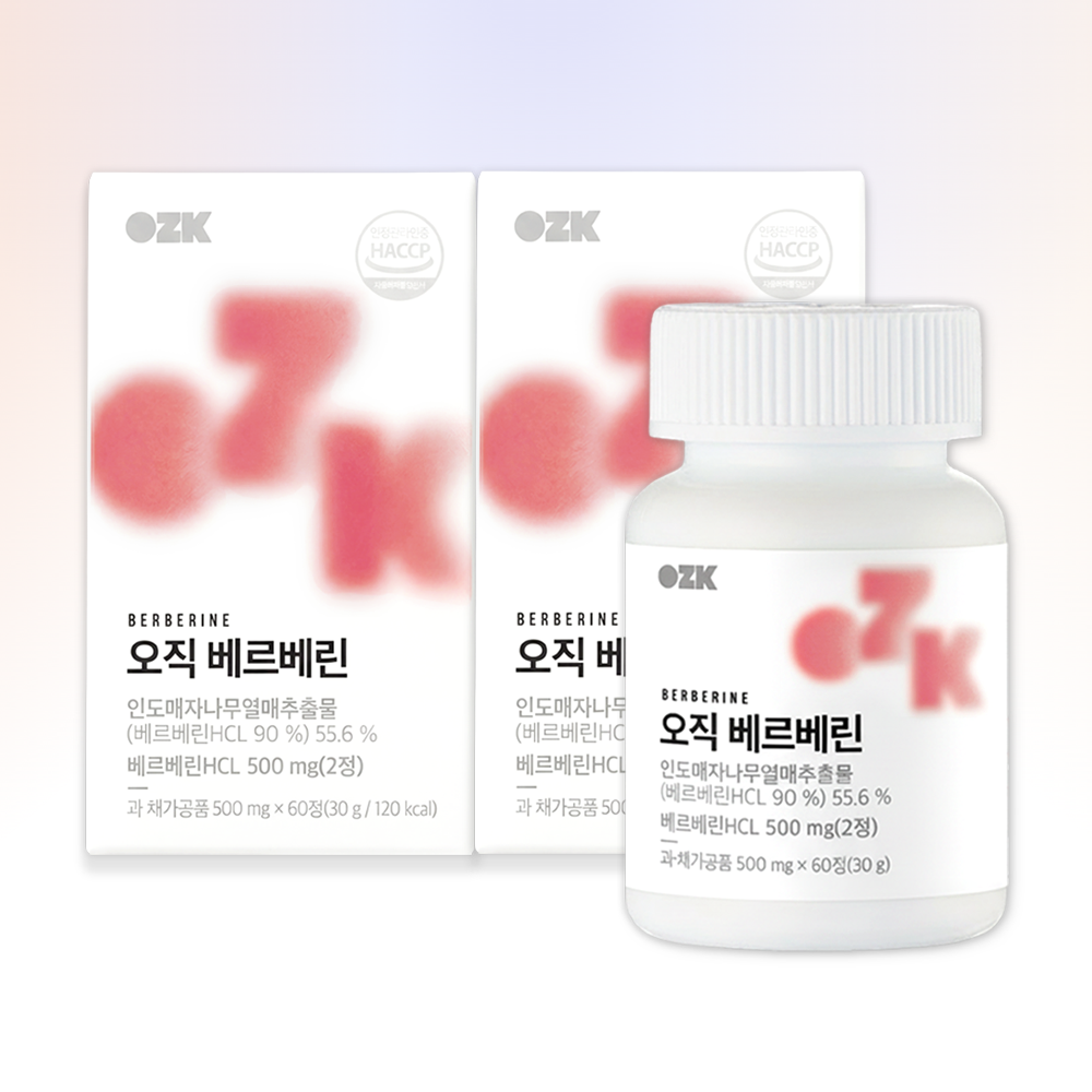 [N배송] 오직 베르베린 500mg 식물유래 매자나무추출물 60정, 2개
