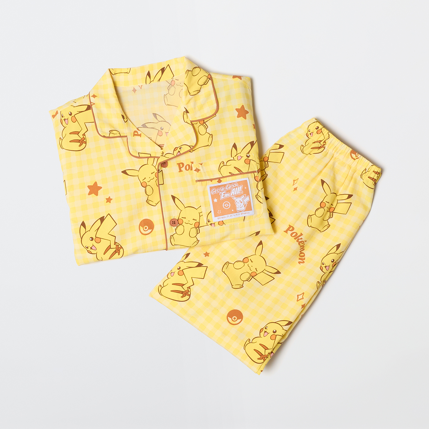 포켓몬 체크 긴팔 파자마, 집에서 편하게 입기 딱 좋아요!