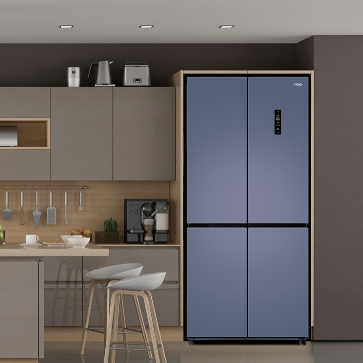 하이얼 인테리어 4도어 양문형 냉장고 HRS445MNB 433L 베리블루