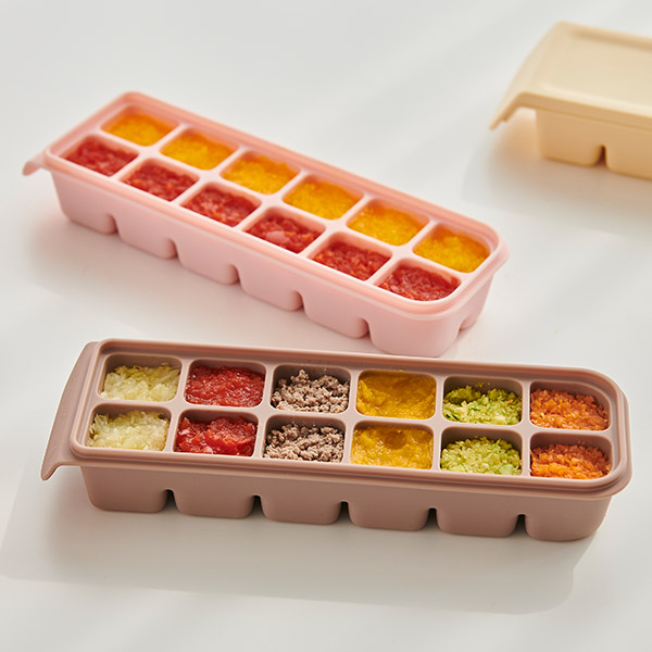 퍼기 이중밀폐 이유식 실리콘 큐브 큐브틀 보관 용기 종합 세트 6구+4구+12구 (8P)