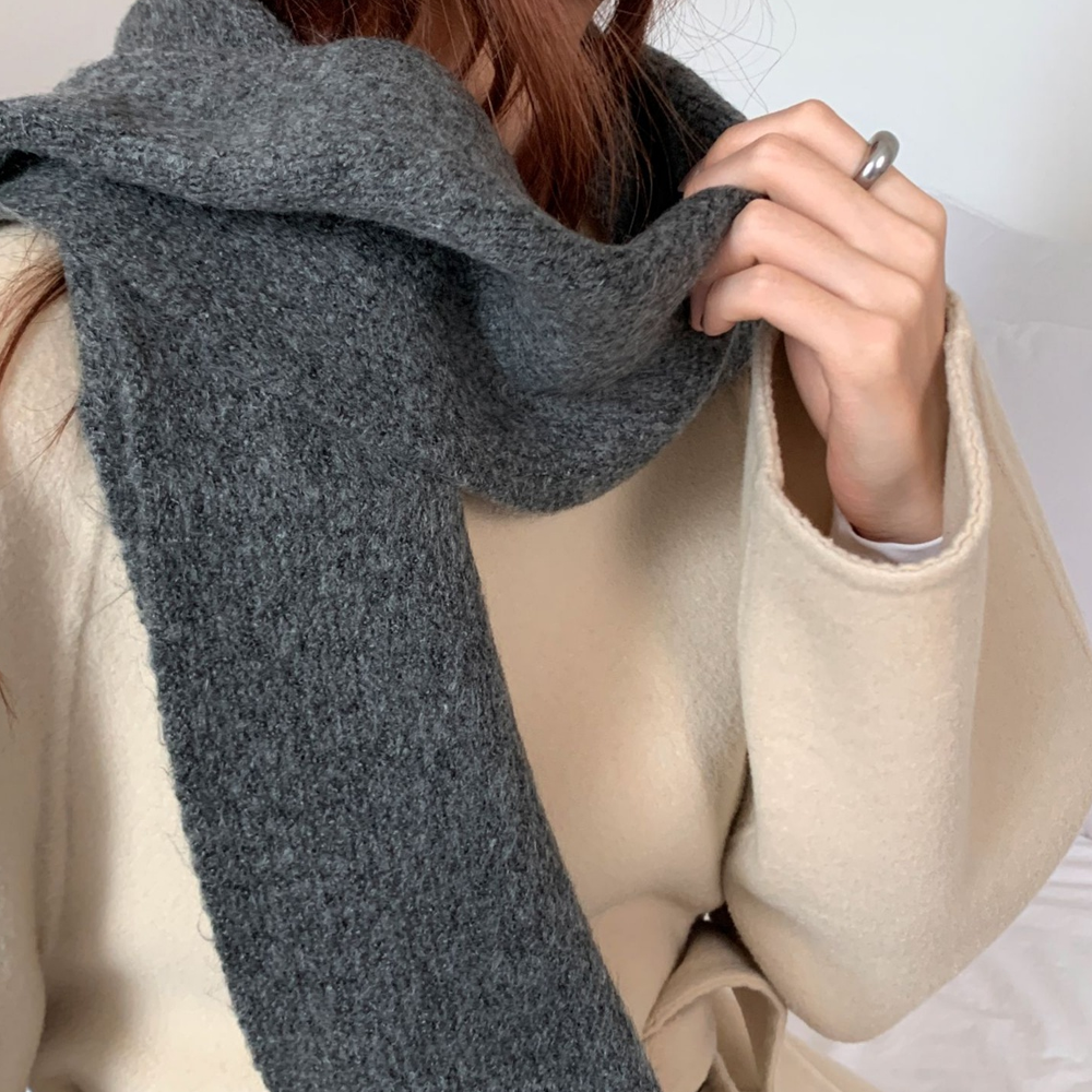 트레이 겨울 남녀공용 울 니트 머플러 목도리