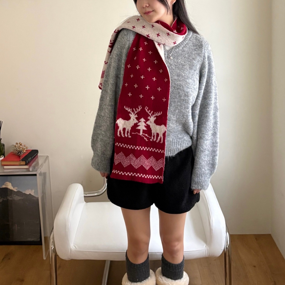 크리스마스목도리 커플목도리 목돌이