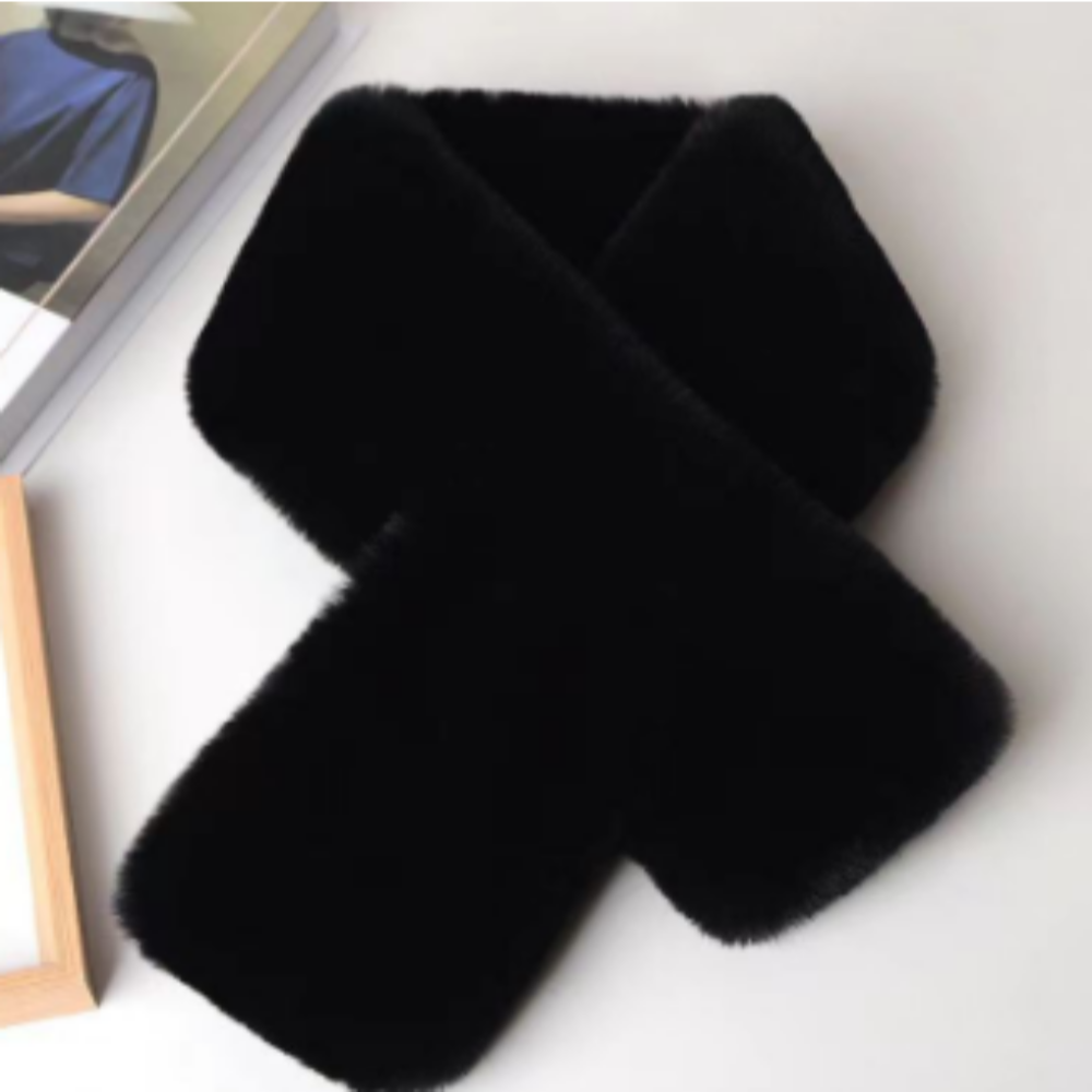 퍼 머플러 쁘띠 목도리 남자 여자 커플 겨울 검정색