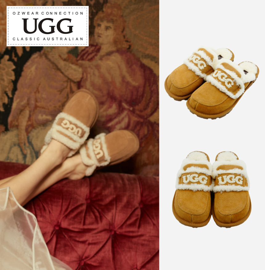 호주 오즈웨어 바이올렛 시어링 겨울 방한 여성 양털 어그 슬리퍼 뮬 OB938