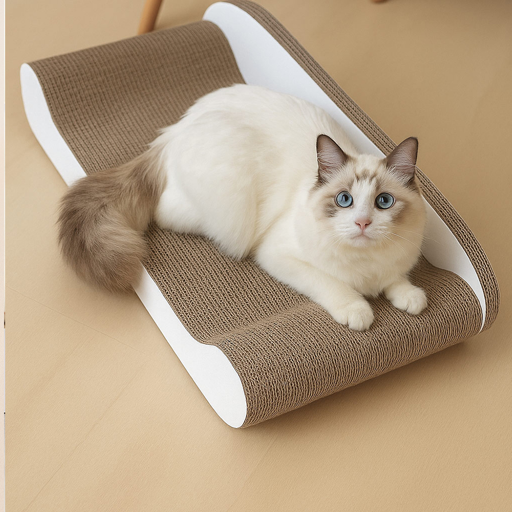 고양이들이 좋아하는 대형 스크래쳐 소파, 집에서도 편하게 즐기세요!