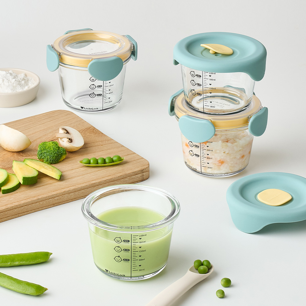 락앤락 리틀럽 디어 이유식 용기 실리콘캡 3P 원형