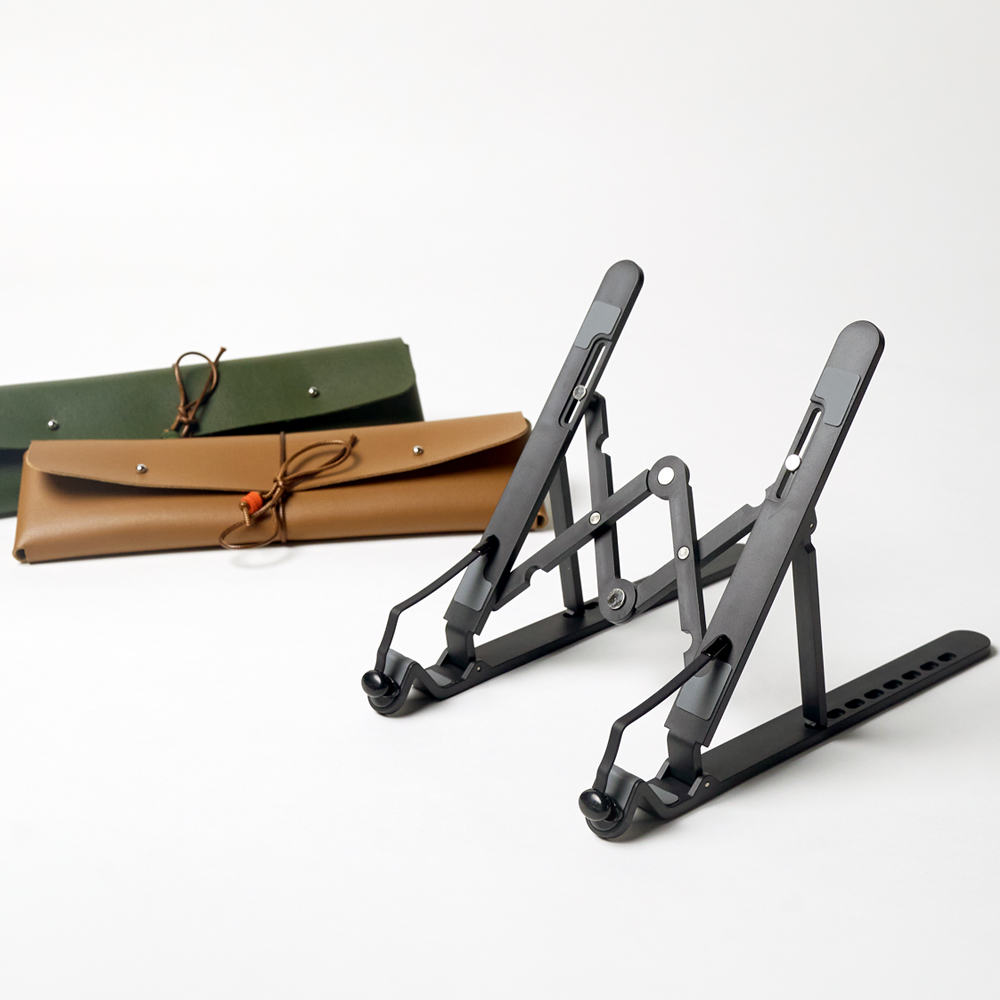 휴대하기 편한 접이식 독서대, 가죽 파우치 세트로 더 멋지게!