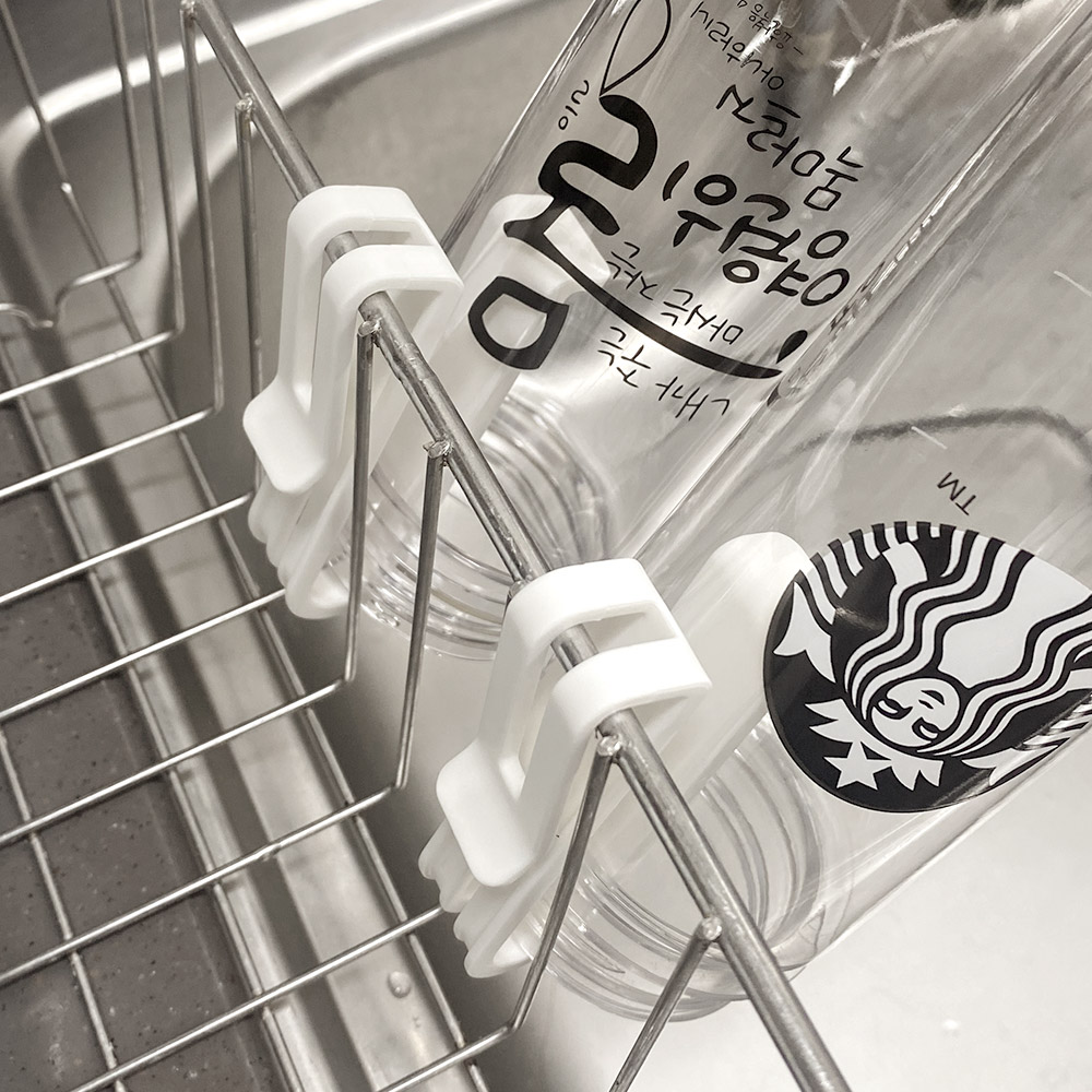 [단독]텀블러 건조클립 식기건조대 후크 2P+2P (총4P)