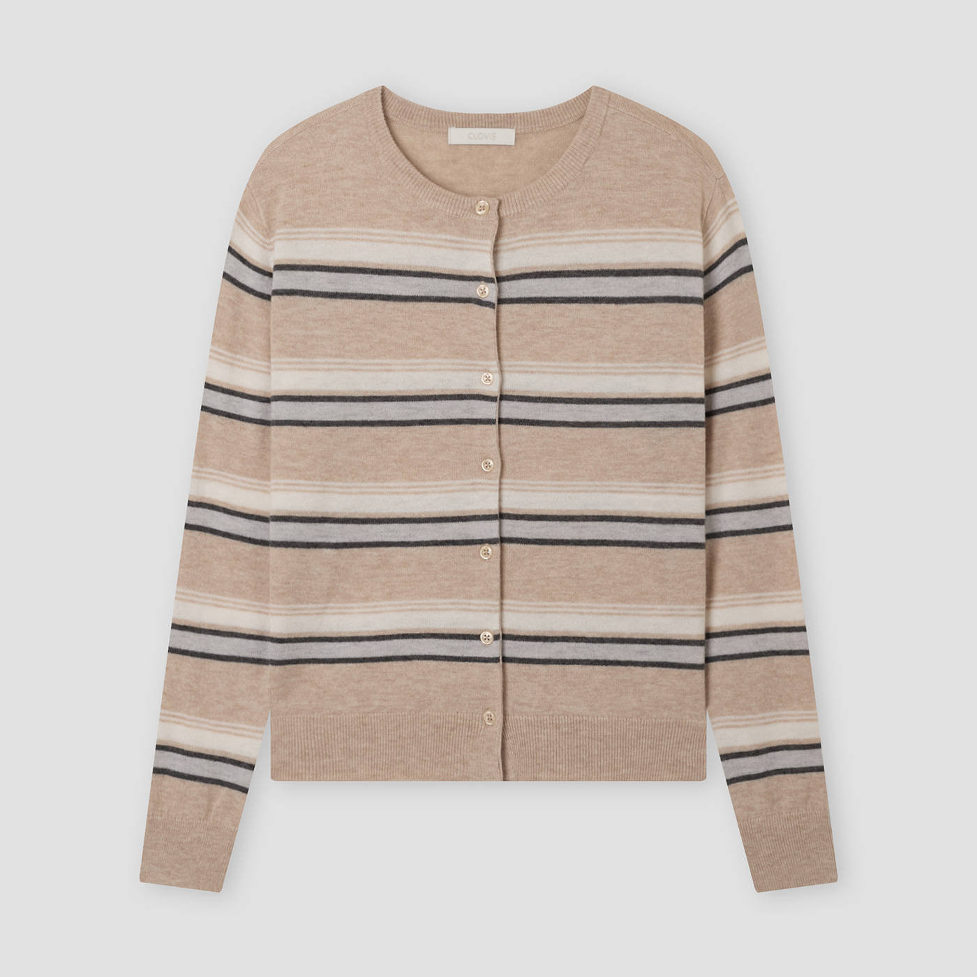 [클라비스] 울100 멀티 스트라이프 가디건_CVCKG1101M