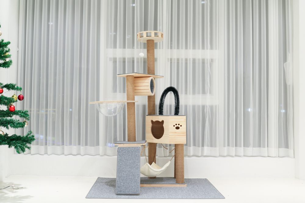 가르르 캣타워 고양이 원목 우주선 160cm
