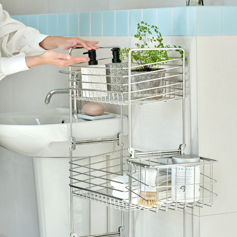 JBJ 비블레스 리비에르 틈새 프리미엄 올스텐 304 이동식 세탁바구니 2단, 1개