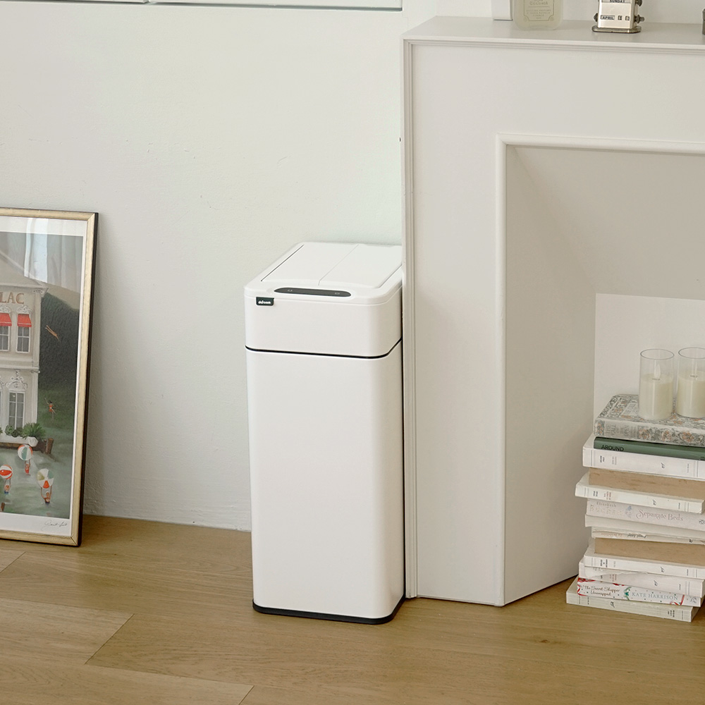 더블 SET 10L+10L 스마트 자동 센서 쓰레기통 냄새차단 미니 휴지통 날개형