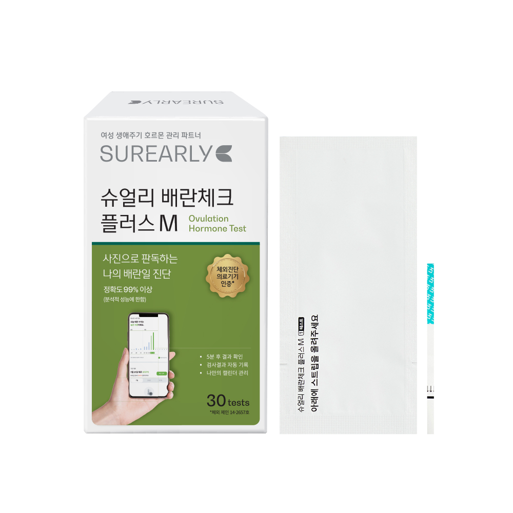 [1+1] 슈얼리 배란체크 플러스 M 30개입+30개입 국산 배란테스트기