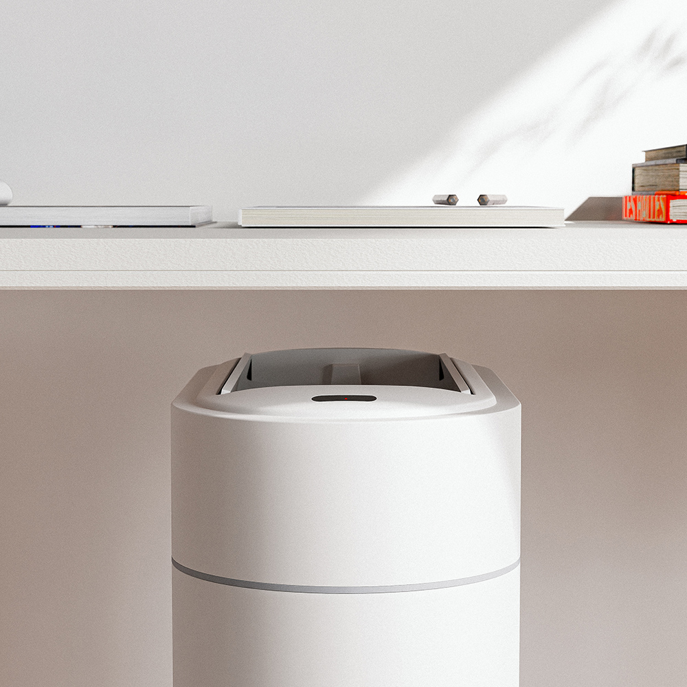 에어빈 완전밀폐 자동 센서 휴지통 냄새차단 욕실 화장실 쓰레기통 9L