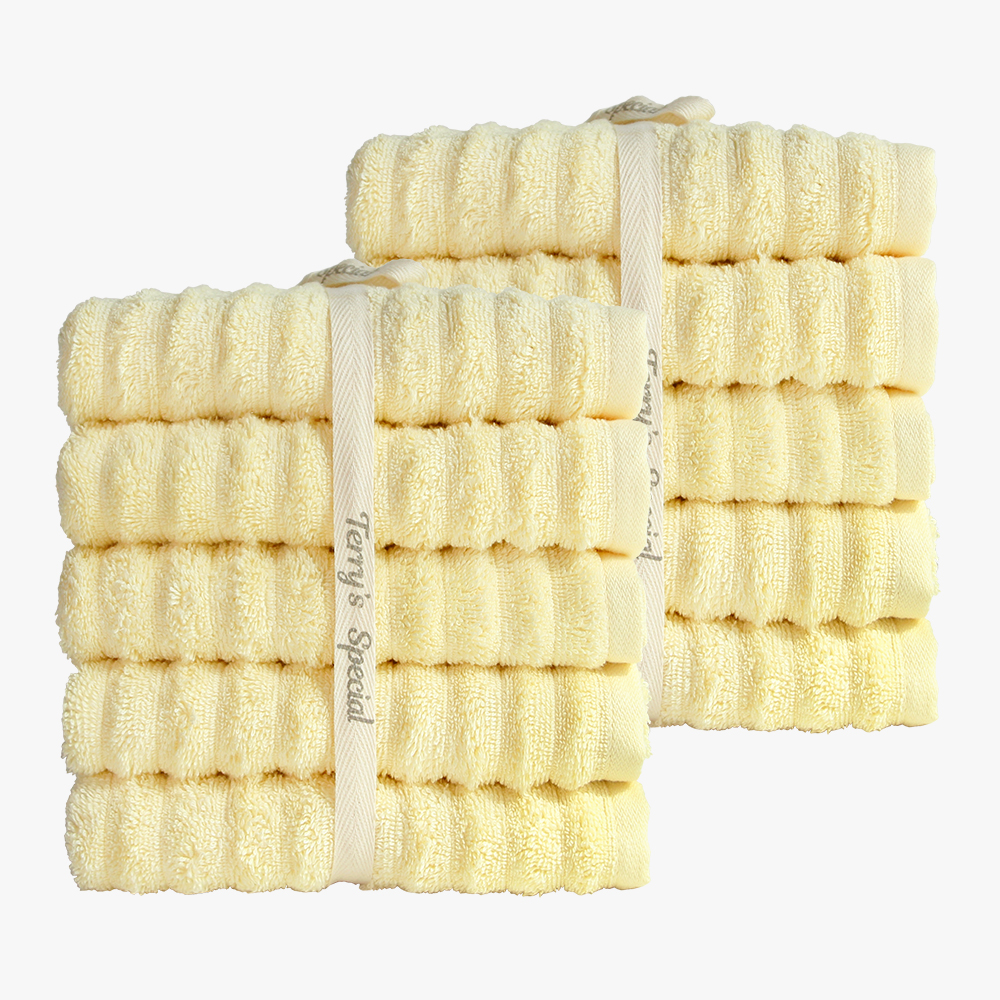 [네이버단독] 테리파머 고중량 200g 웨이브 볼륨 호텔 수건 5장+5장 샤워 페이스 타올 목욕 답례품 타월