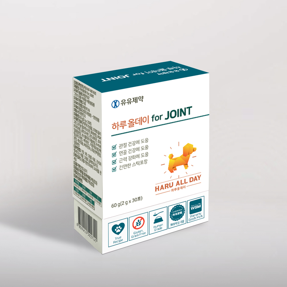 유유제약 하루올데이 강아지 관절 영양제 반려견 애견 슬개골 글루코사민 카제로템