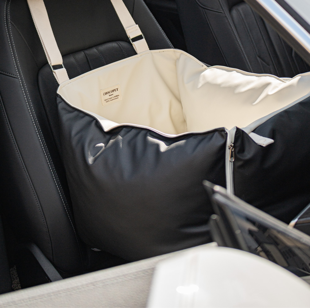 초코펫하우스 강아지 카시트 애견 차량용 소형 중형 대형 로얄 사각 카시트 아이보리, 싱글