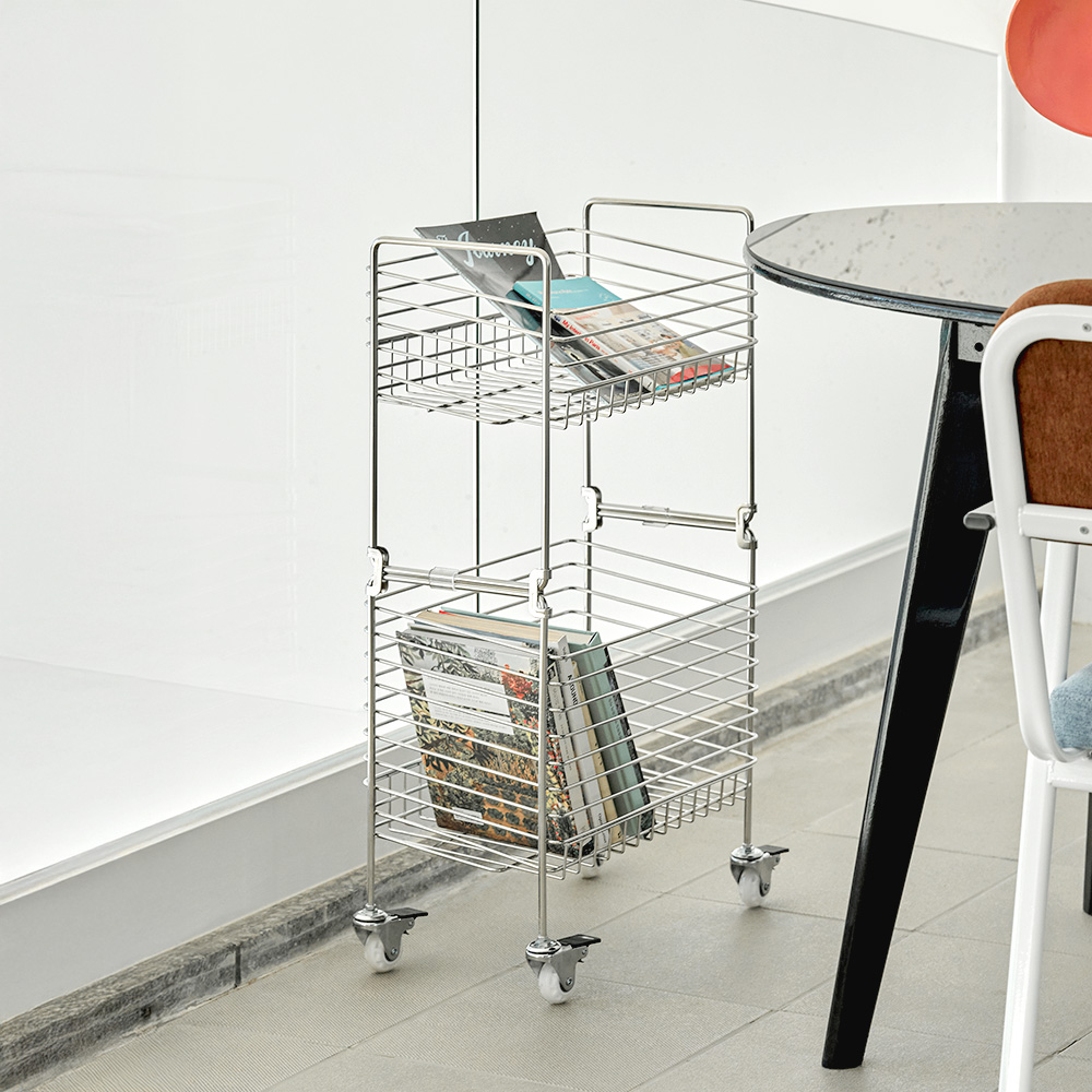 JBJ 비블레스 리비에르 틈새 프리미엄 올스텐 304 이동식 세탁바구니 2단, 1개