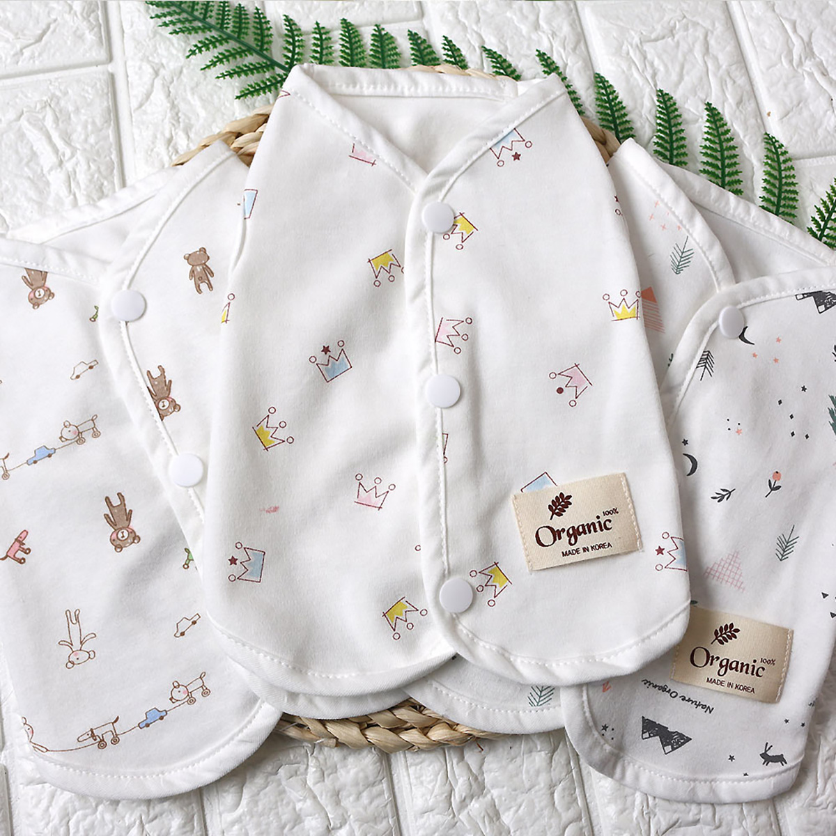 강아지 옷 조끼 오가닉 내복 실내복 노령견 잠옷 베이비곰 양면조끼 XS