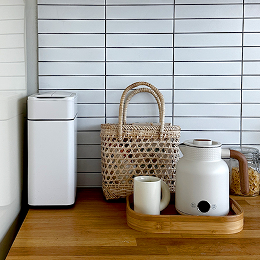 더블 SET 10L+10L 스마트 자동 센서 쓰레기통 냄새차단 미니 휴지통 날개형