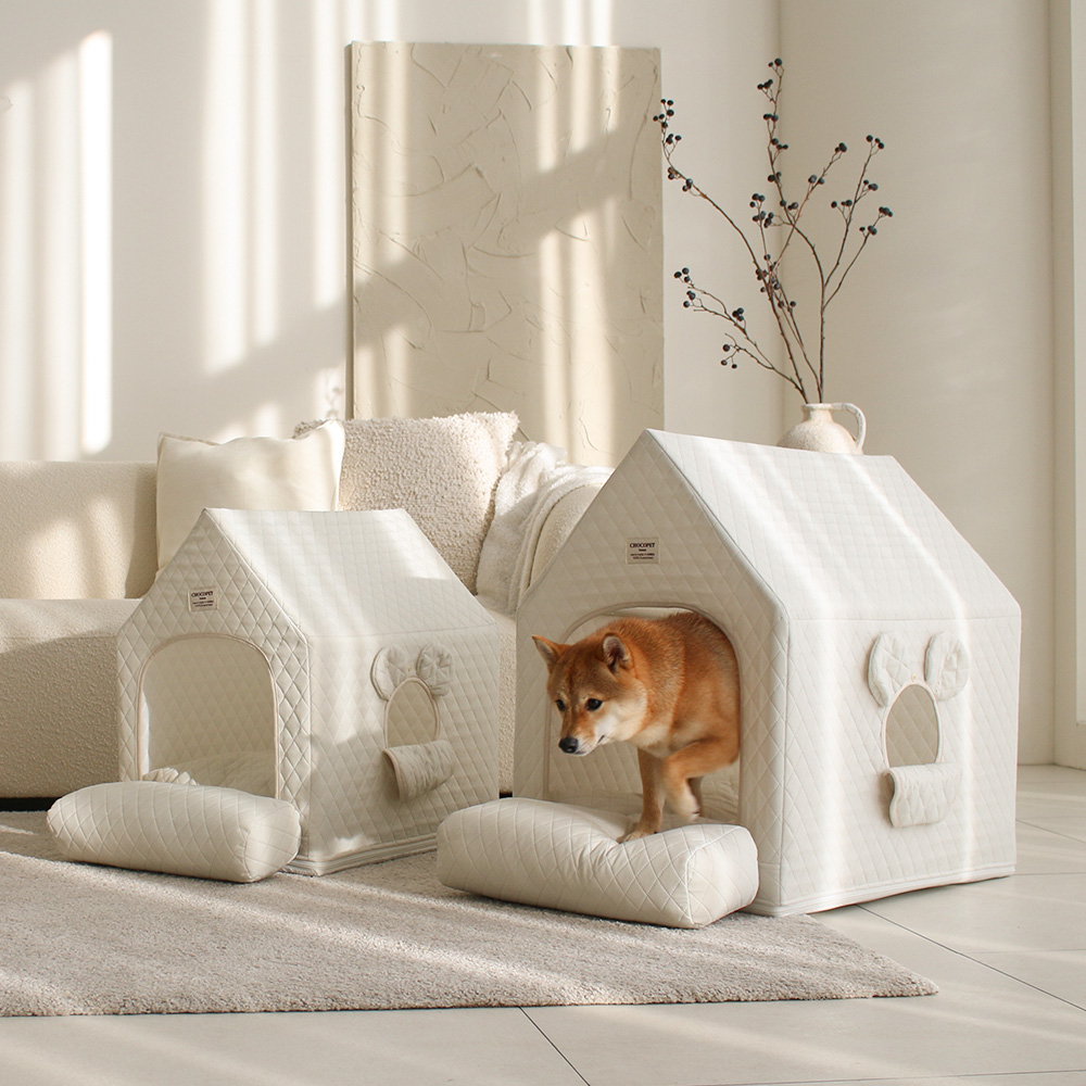 초코펫하우스 사계절 강아지집 에브리데이하우스 3.0 아이보리, 소형