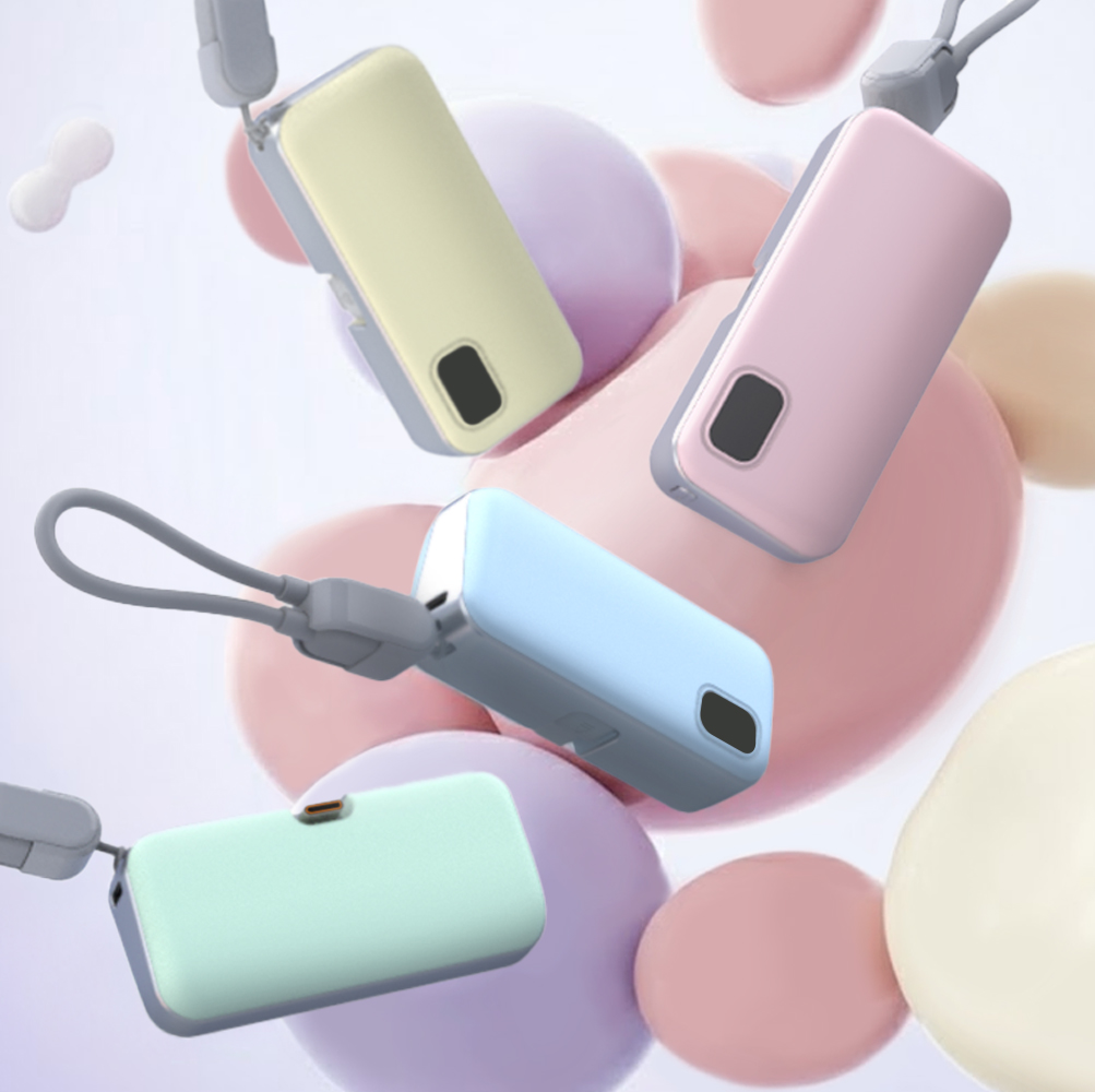 넥스트유 썬드라 BC2 C타입 도킹형 고속 충전 미니 보조배터리 5000mAh, 그린