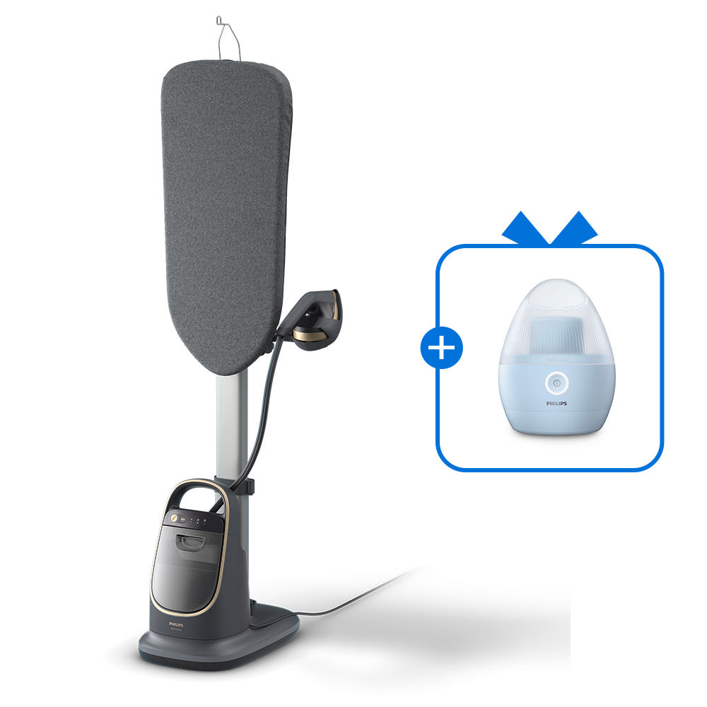 [최대15%포인트]필립스 올인원 스탠드 스팀다리미 가정용 행거 다리미판 8500시리즈 AIS8540/80 + 보풀제거기