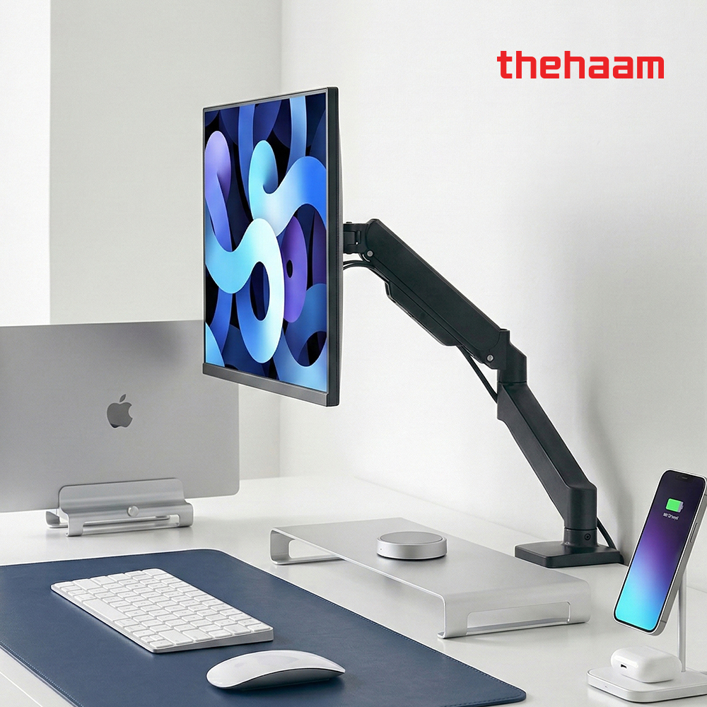 더함 모니터암 거치대 노트북 싱글 모니터 암 스탠드 81.3cm(32인치) 싱글 기계식