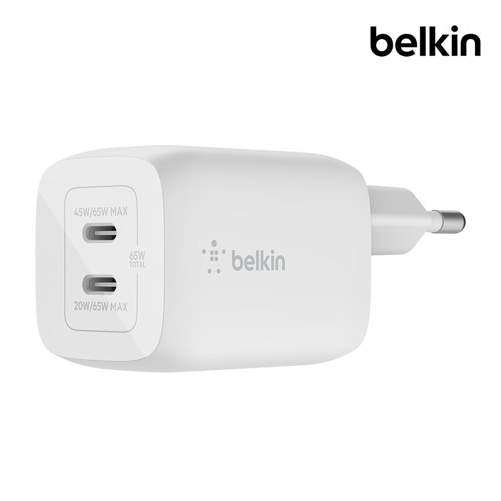 벨킨 65W 듀얼 C타입 PD 3.0 PPS GaN 고속 충전기 WCH013kr 아이폰17 16 15 14 13 12 갤럭시 S25 S24 맥북