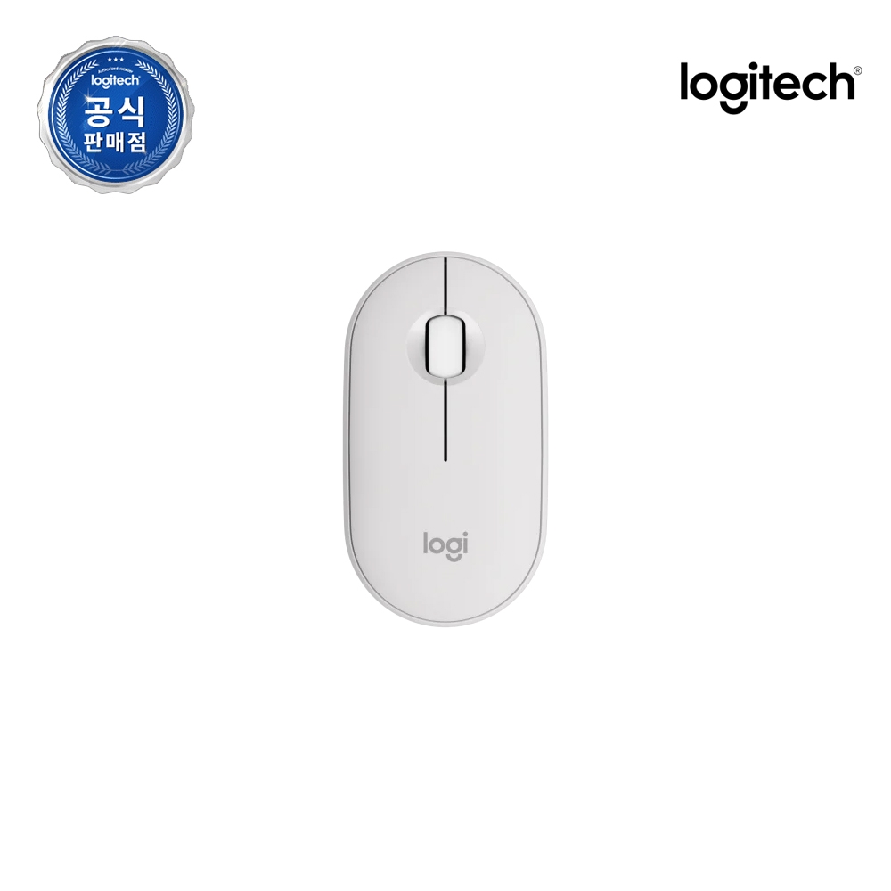 [수신기 미포함] 로지텍코리아 공식 Pebble M350s 블루투스 무선 마우스 도브 화이트