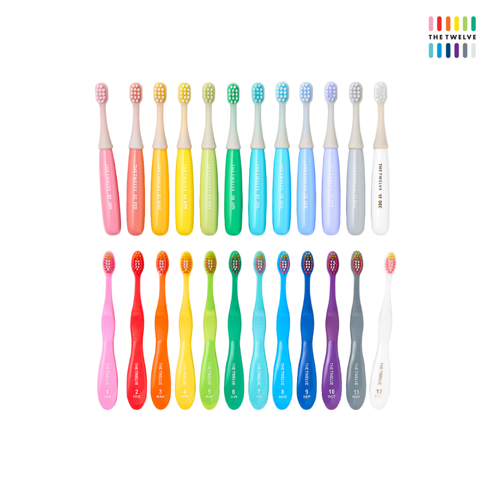 [1+1] 더트웰브 유아칫솔 12P + 키즈칫솔 12P 세트 어린이 돌 아기