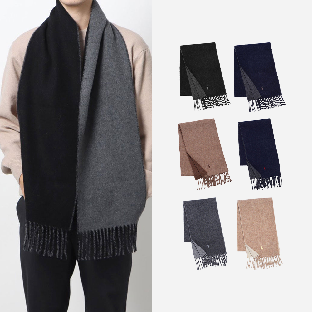 폴로 랄프로렌 시그니처 울 양면 목도리 머플러